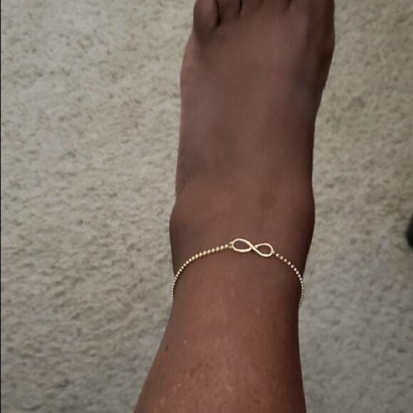 Sterling Silver or Gold Infinity ball chain Anklet - Picture 11 of 13